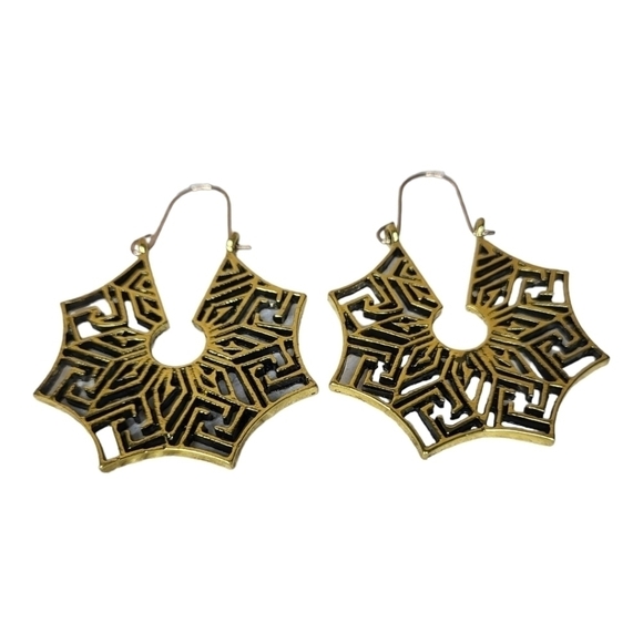 Gold Tone Boho Fashion Earrings - Picture 3 of 4